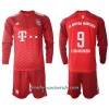 Conjunto (Camiseta+Pantalón Corto) Manga Larga FC Bayern de Múnich Robert Lewandowski 9 Primera Equipación 2021/22 - Niño